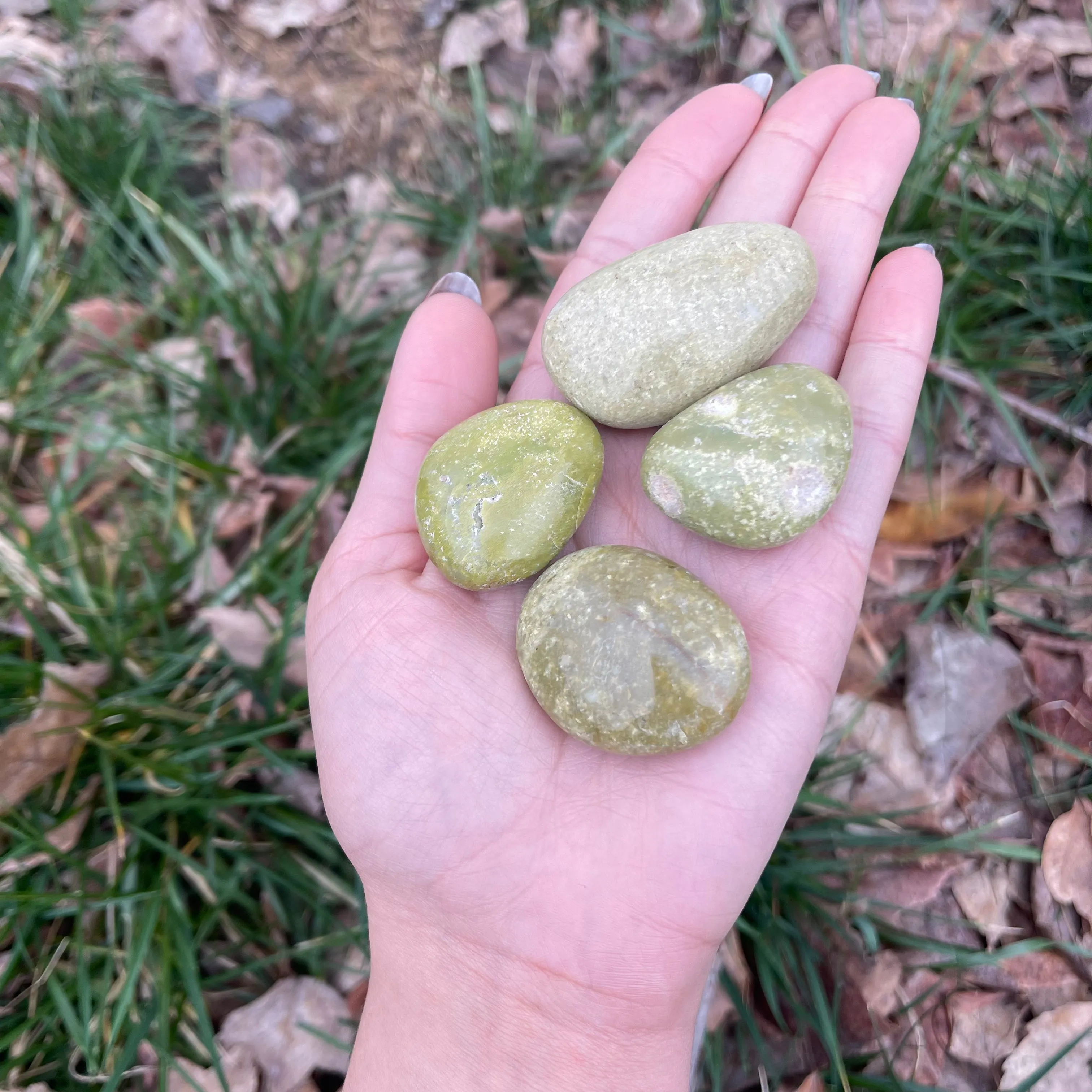 Tumbled Natural Green Opal Crystal