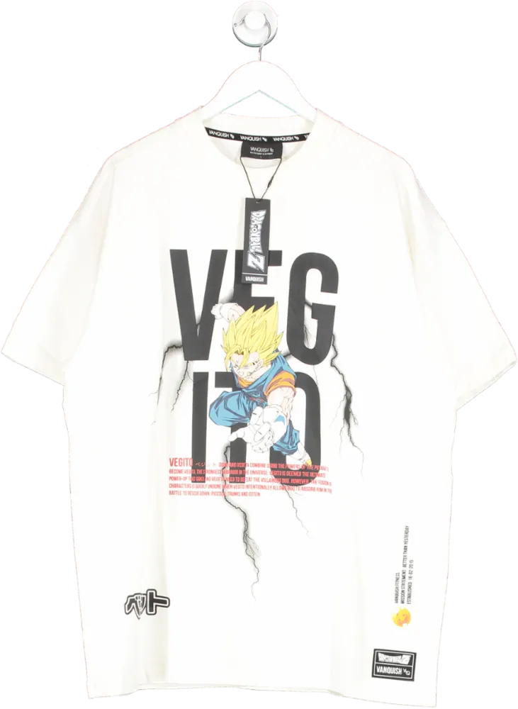 Vanquish Cream Dbz Goku Oversized T Shirt UK L