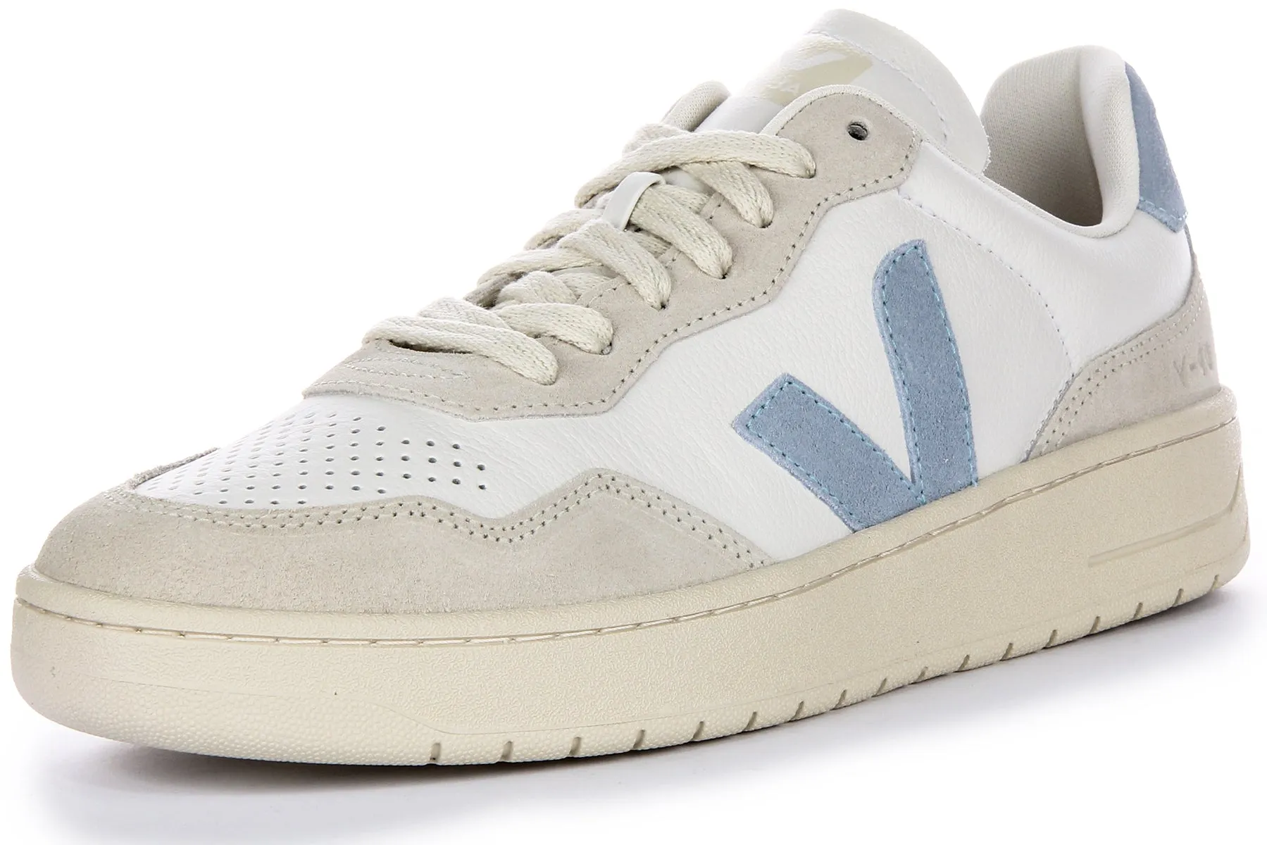 Veja V 90 Leather In White Blue For Women