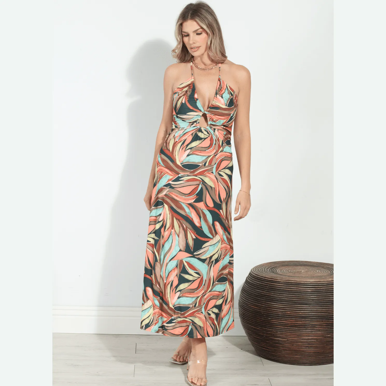 VERONICA M Keyhole Maxi Dress in Tulah