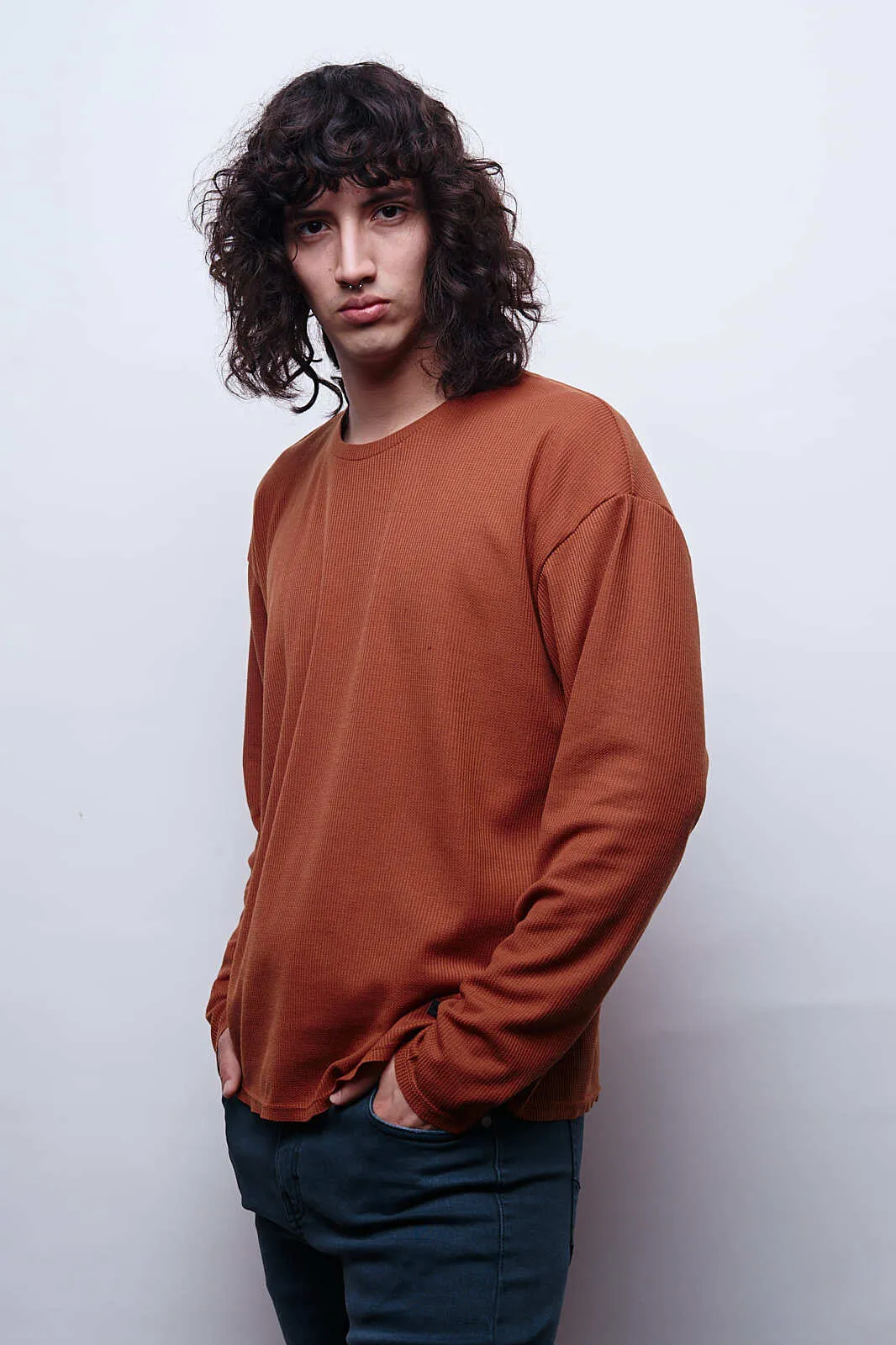 Waffer Essential Long Sleeve Tee - Lacre