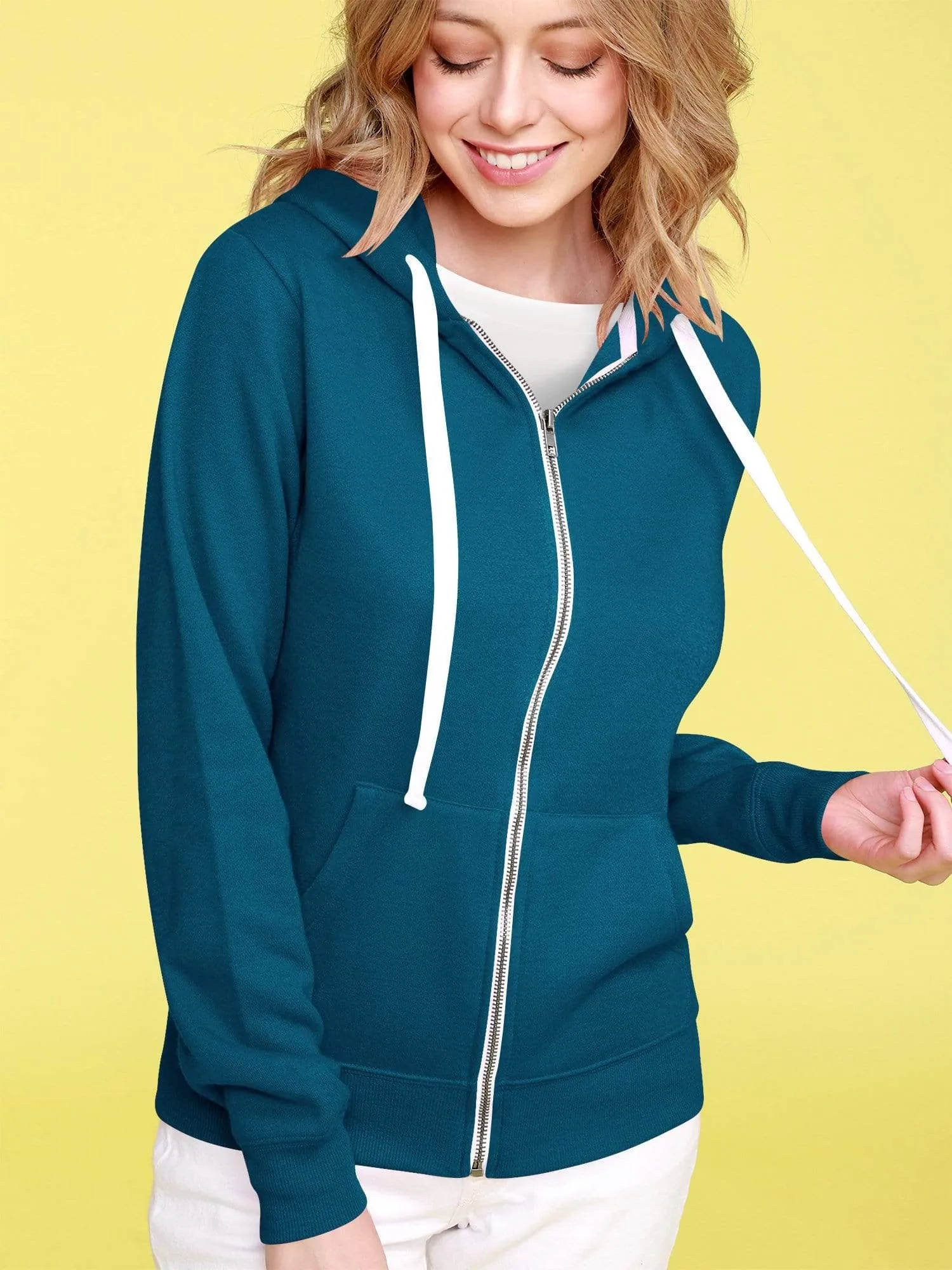 Women's Active Casual Zip-up Hoodie Long Sleeve Lightweight Sweatshirt