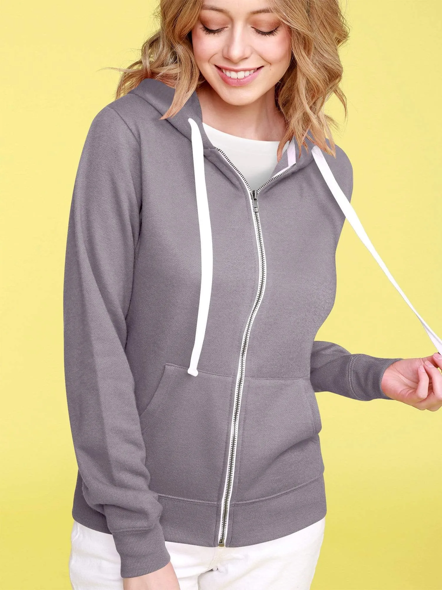 Women's Active Casual Zip-up Hoodie Long Sleeve Lightweight Sweatshirt