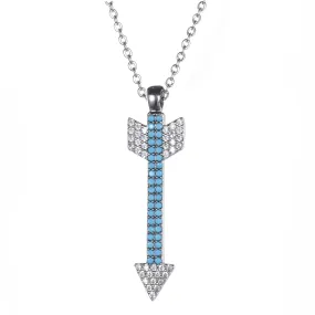 Women's Fashion CZ Arrow Pendant Necklace