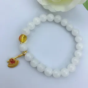 Women's Fashion White Marble Beads Gemstone