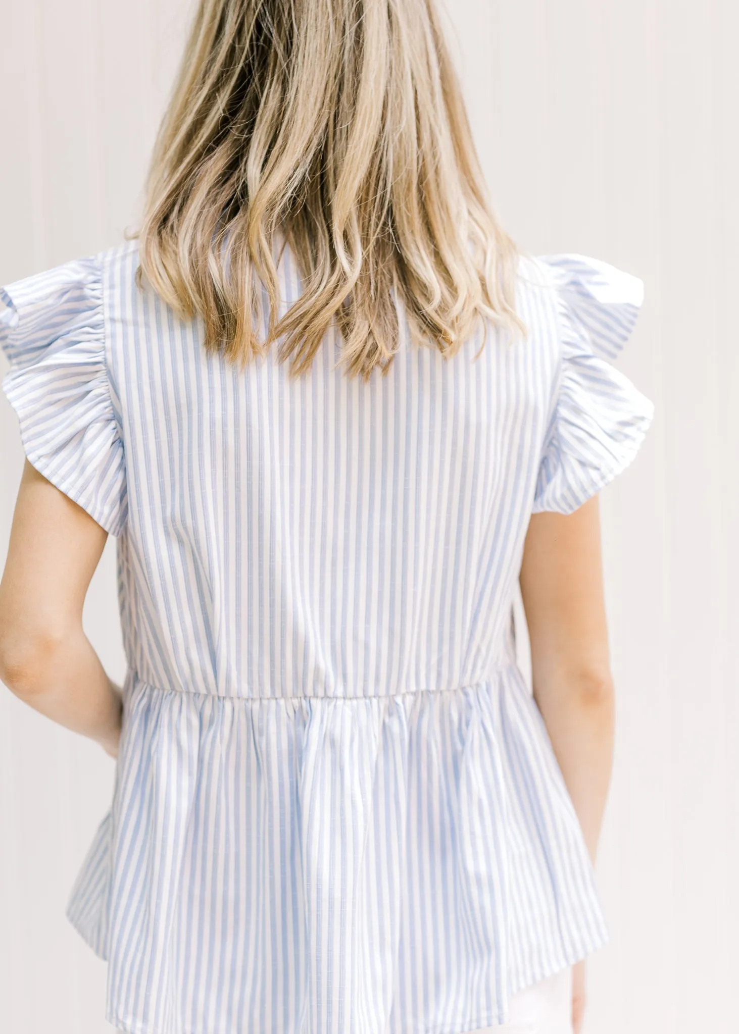 X Cabana Blue and White Striped Top