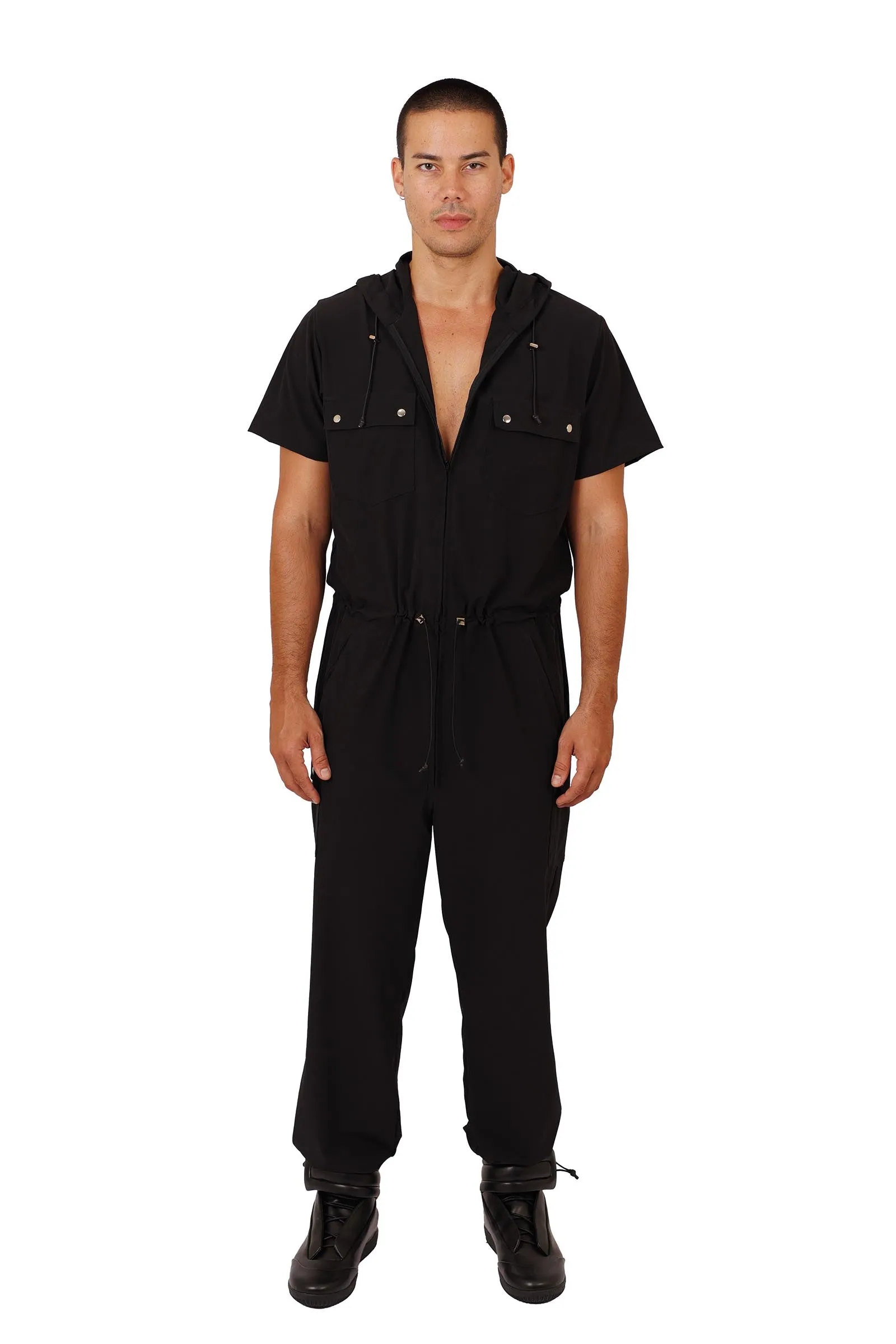 Zambia Mens Short Sleeve Jumpsuit